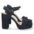 Elegante bequeme schwarze Sandalen mit Absatz für Partys und Hochzeiten