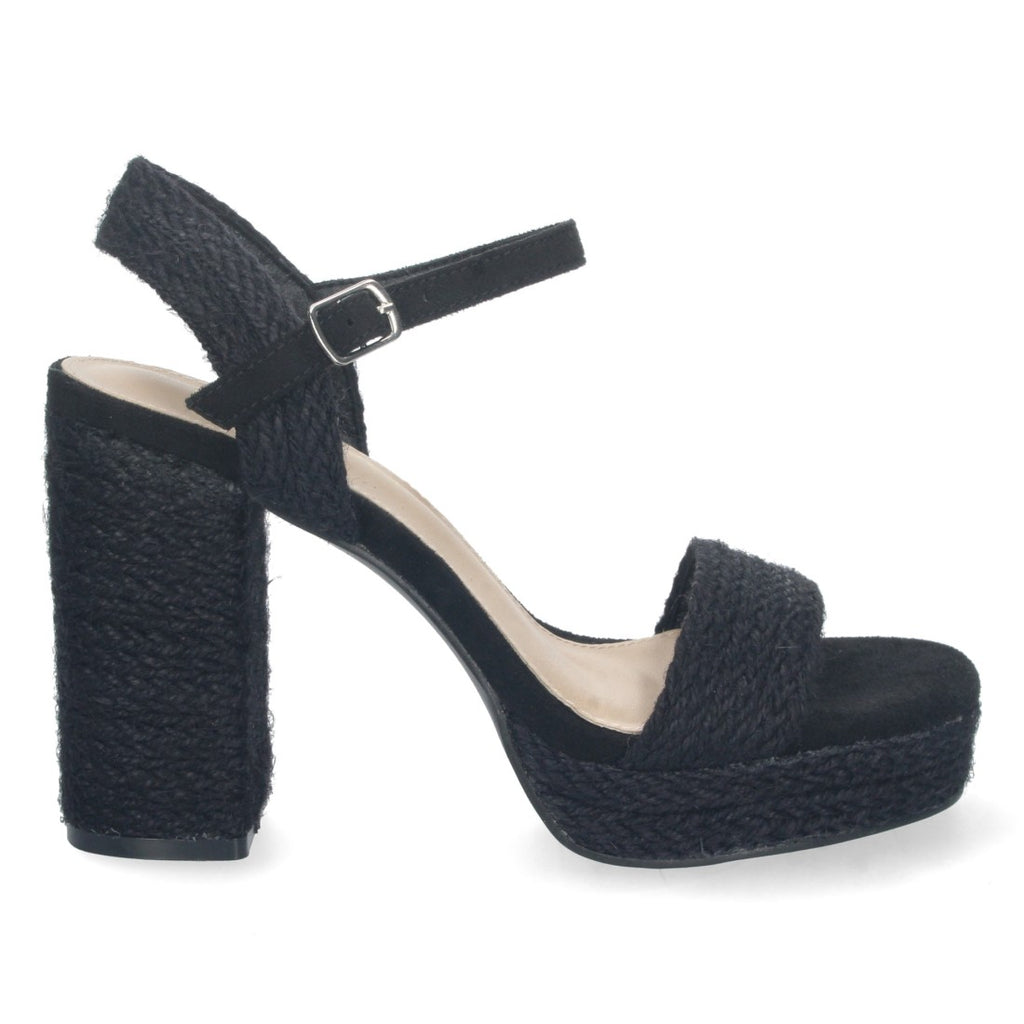 Elegante bequeme schwarze Sandalen mit Absatz für Partys und Hochzeiten