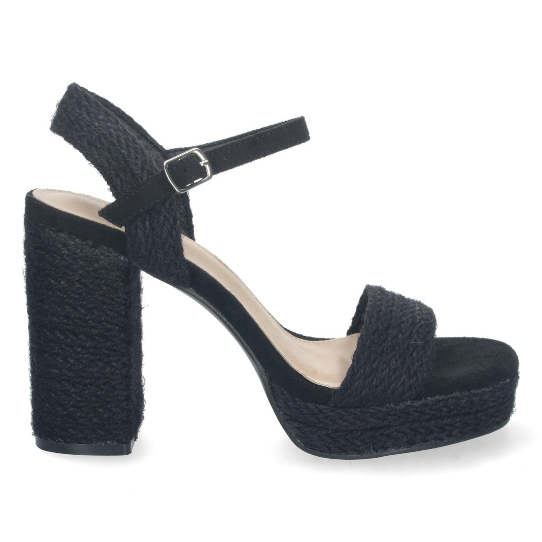 Elegante bequeme schwarze Sandalen mit Absatz für Partys und Hochzeiten