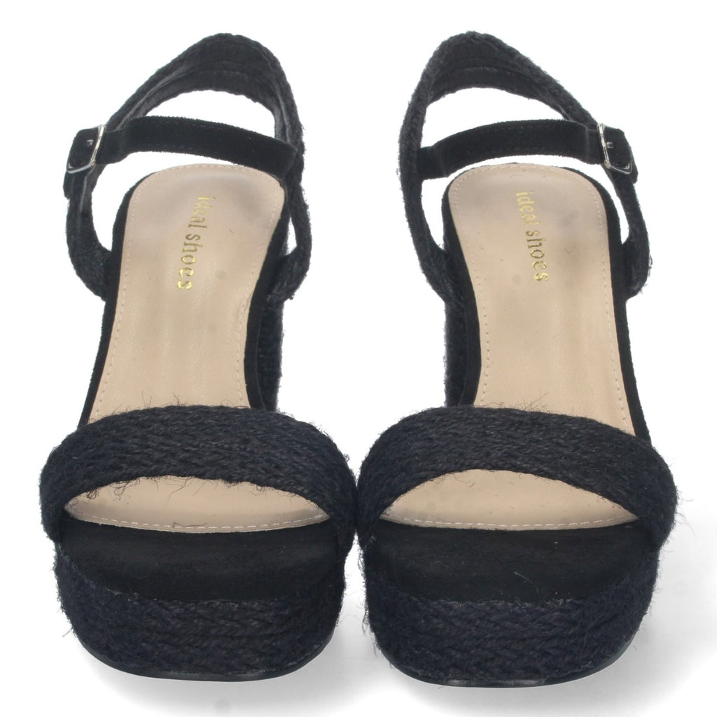 Elegante bequeme schwarze Sandalen mit Absatz für Partys und Hochzeiten