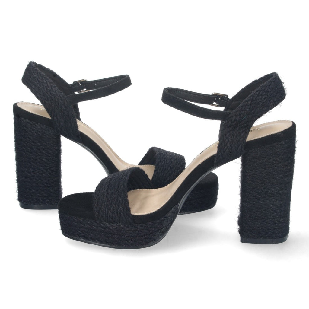 Elegante bequeme schwarze Sandalen mit Absatz für Partys und Hochzeiten