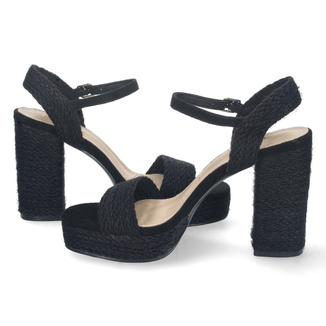 Elegante bequeme schwarze Sandalen mit Absatz für Partys und Hochzeiten