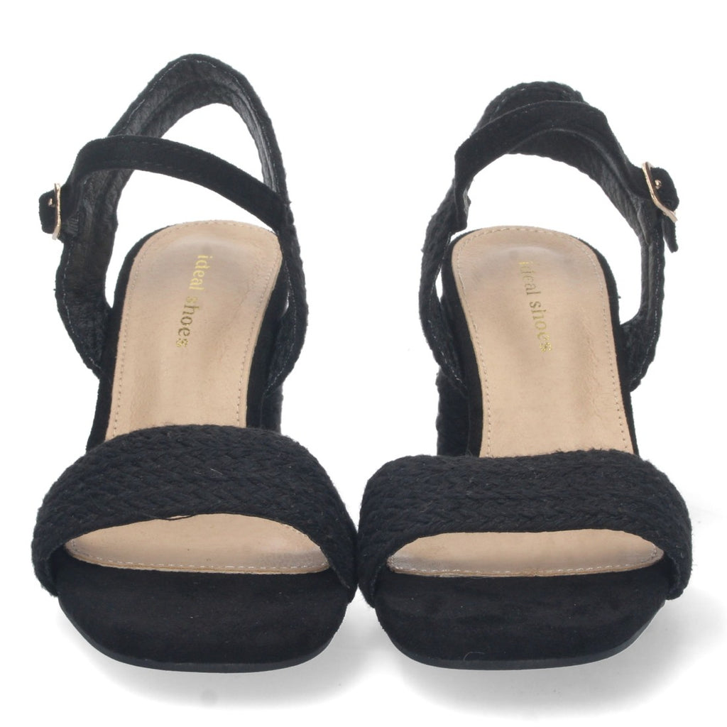 Elegante und bequeme schwarze Sandaletten mit Absatz für Partys und Hochzeiten