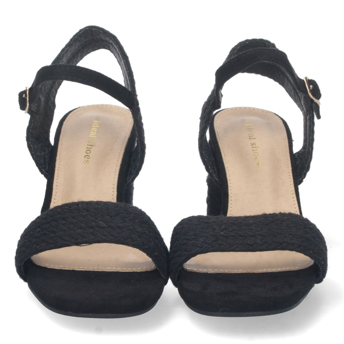 Elegante und bequeme schwarze Sandaletten mit Absatz für Partys und Hochzeiten