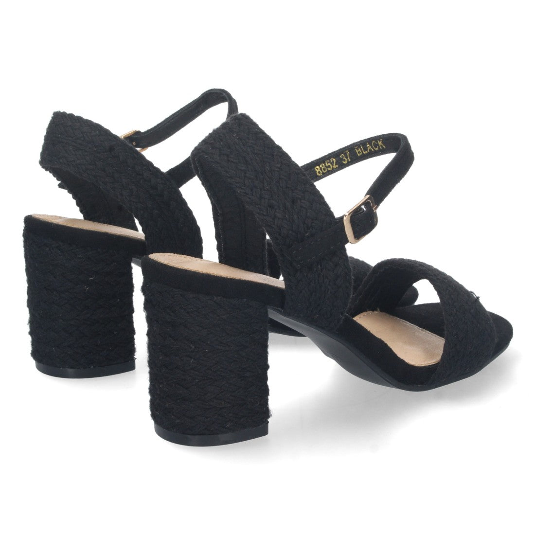 Elegante und bequeme schwarze Sandaletten mit Absatz für Partys und Hochzeiten