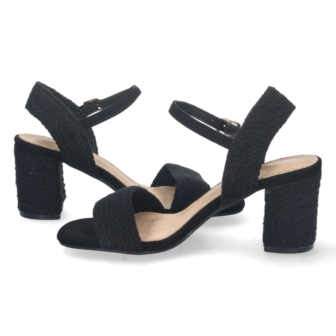 Elegante und bequeme schwarze Sandaletten mit Absatz für Partys und Hochzeiten