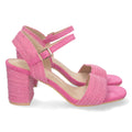 Fuchsiafarbene Sandalen, elegant, bequem, für Partys und Hochzeiten mit Absatz