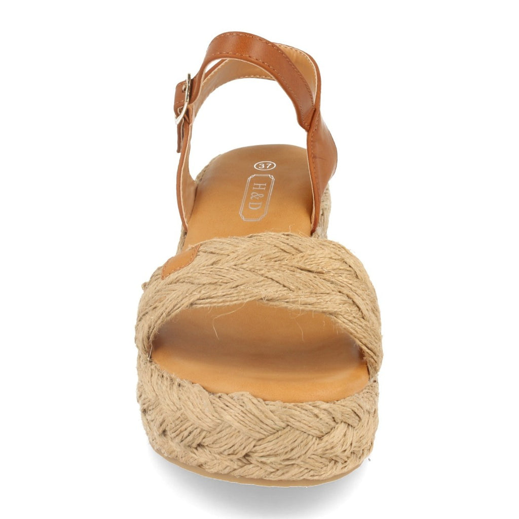 Sandalias Beige Mujer Tacón Plataforma Yute
