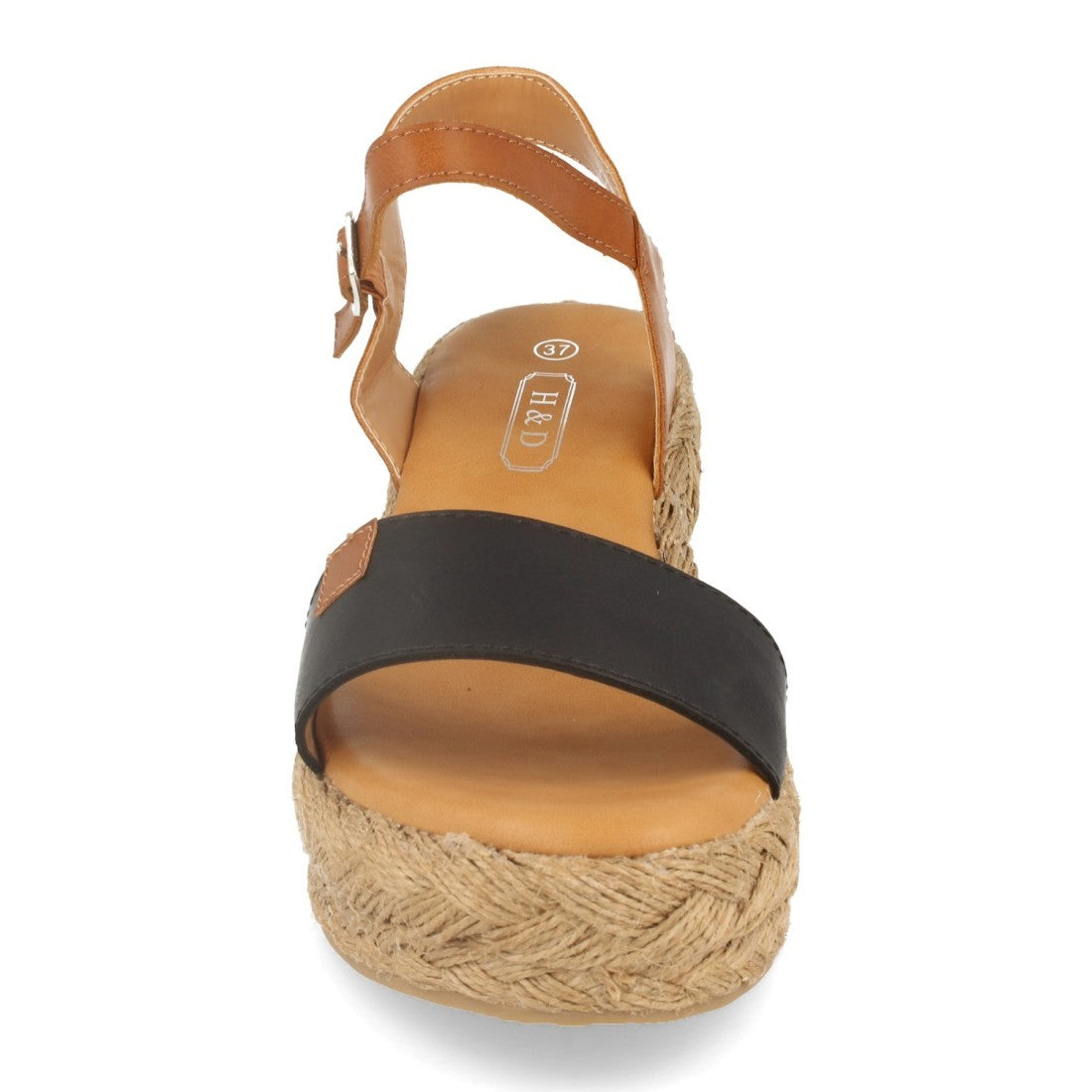 Sandalias Negras Mujer Plataforma Yute Ankle Strap