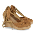Sandalias Camel Mujer Cuña Yute Estilo Valenciana