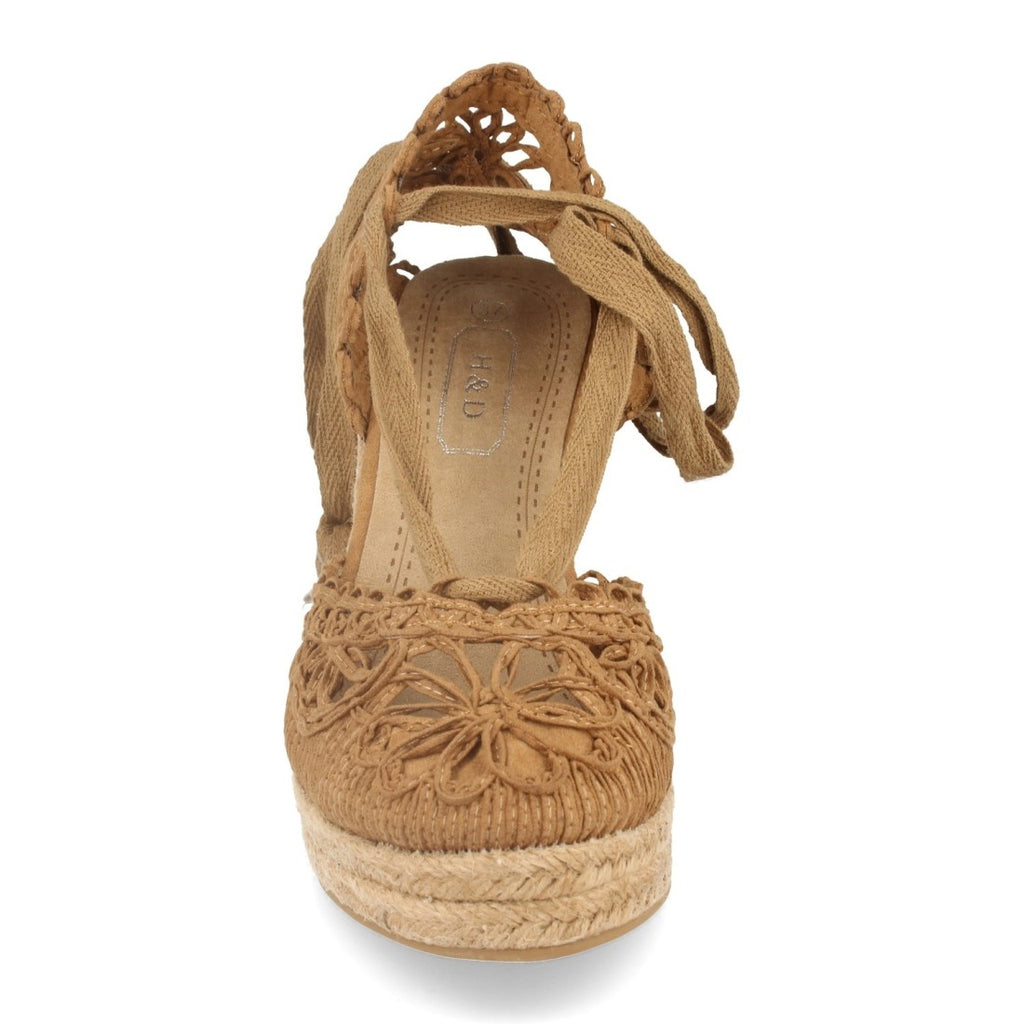 Sandalias Camel Mujer Cuña Yute Estilo Valenciana