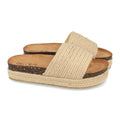 Sandalias Beige Mujer Planas Suela Yute Pala Bio Talón Abierto Elegantes