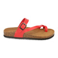 Sandalias Rojas Mujer Bio Estilo Esclava Planta Anatómica Hebilla Elegantes