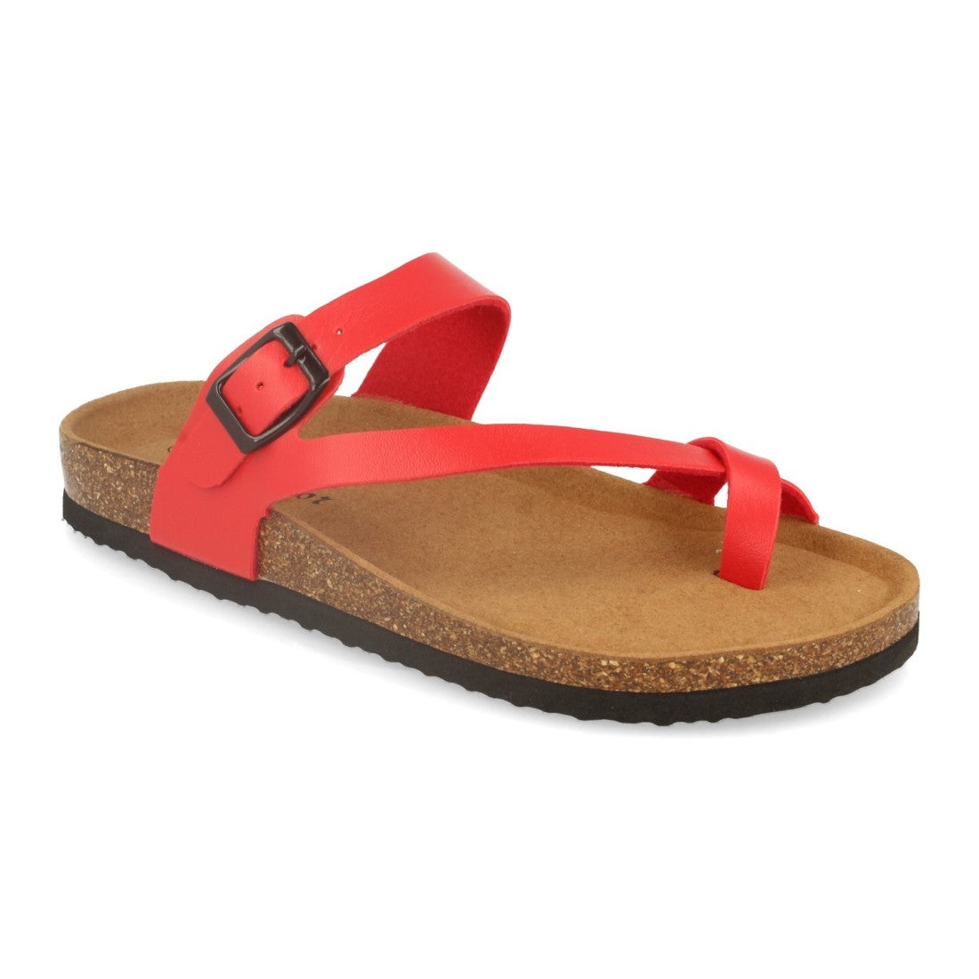 Sandalias Rojas Mujer Bio Estilo Esclava Planta Anatómica Hebilla Elegantes