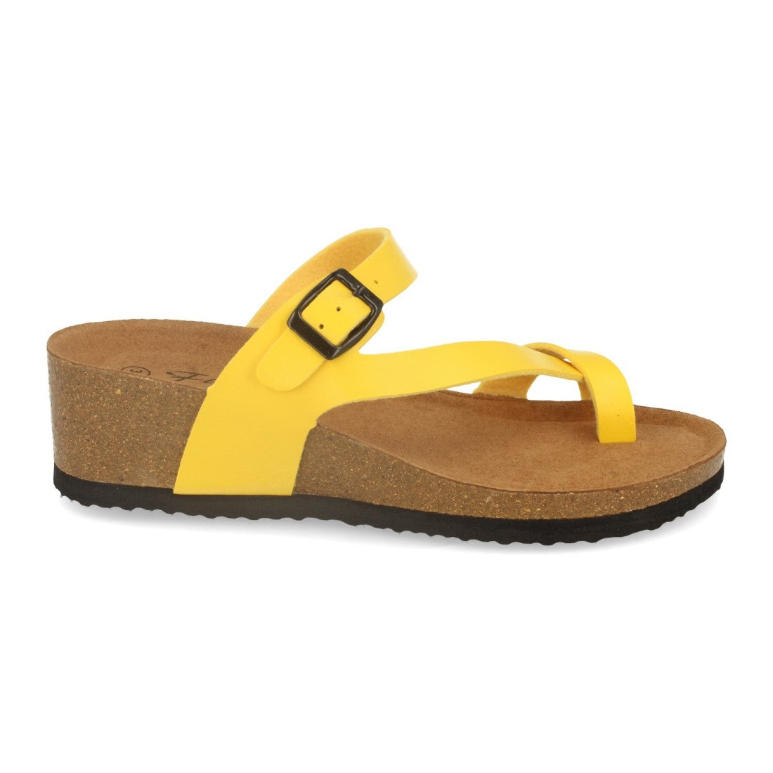 Sandalias Amarillas Mujer Cuña Bio Plantilla Anatómica Estilo Esclava Elegantes
