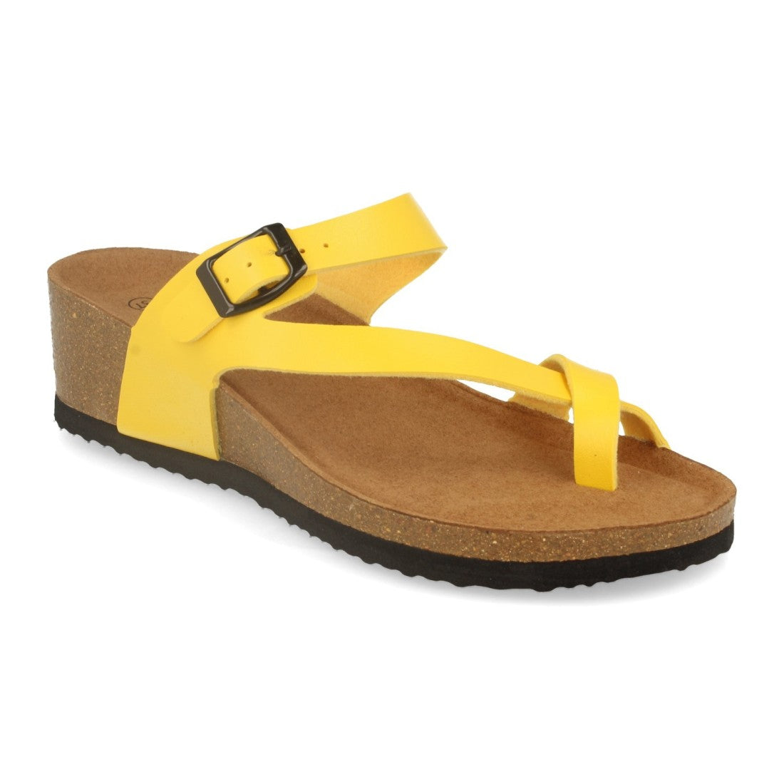 Sandalias Amarillas Mujer Cuña Bio Plantilla Anatómica Estilo Esclava Elegantes