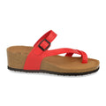 Sandalias Rojas Mujer Cuña Bio Plantilla Anatómica Estilo Esclava Elegantes