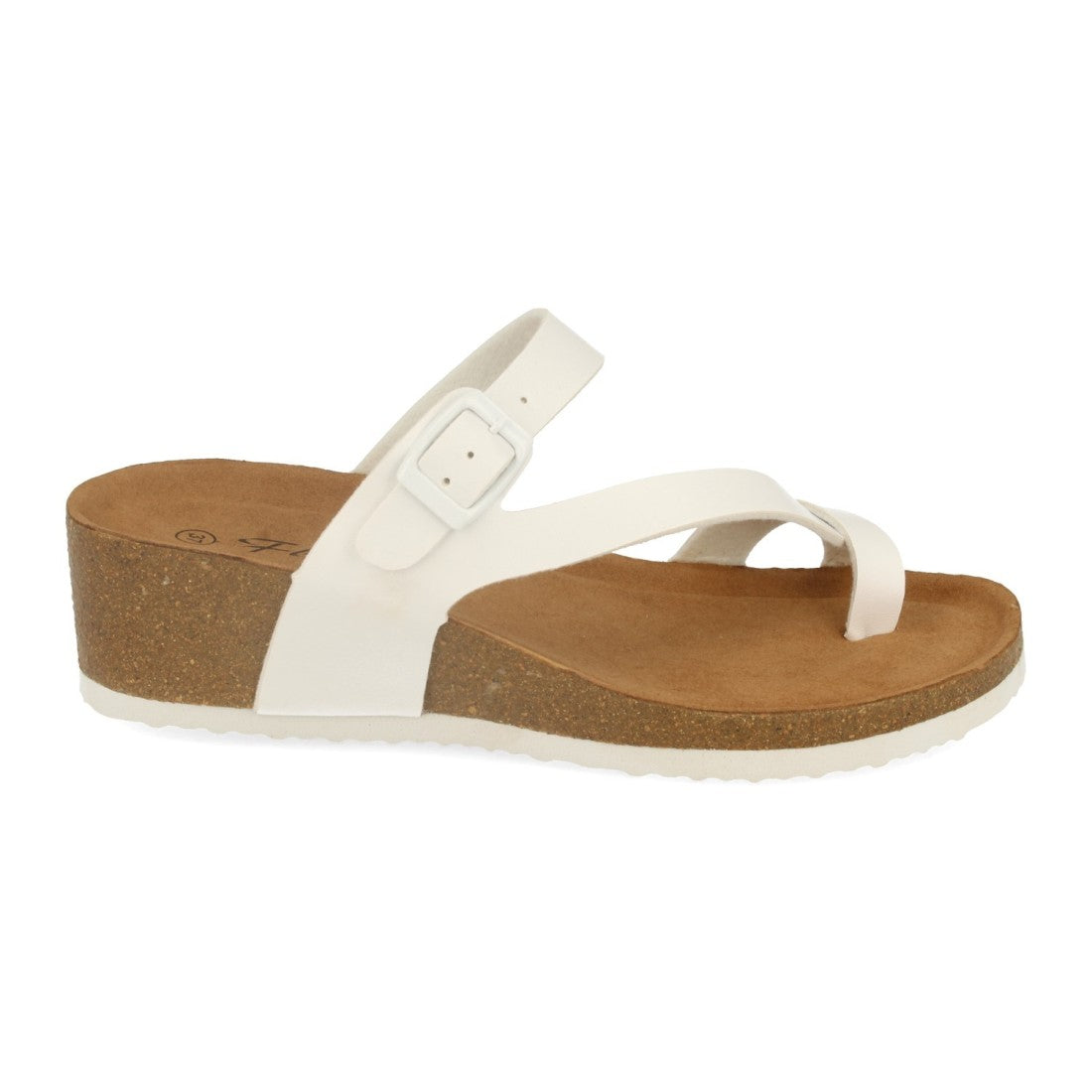 Sandalias Blancas Mujer Cuña Bio Plantilla Anatómica Estilo Esclava Elegantes