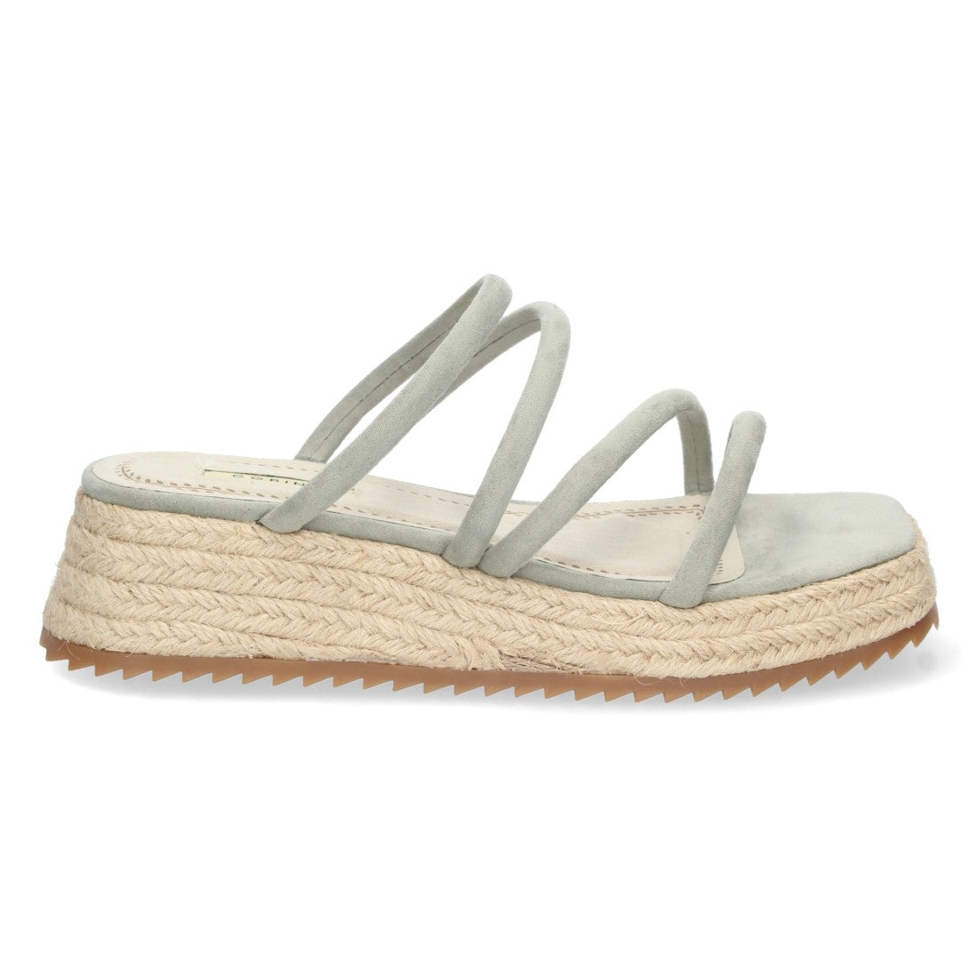 Sandalias Verdes Mujer Plataforma Yute Tiras Finas Talón Abierto Elegantes