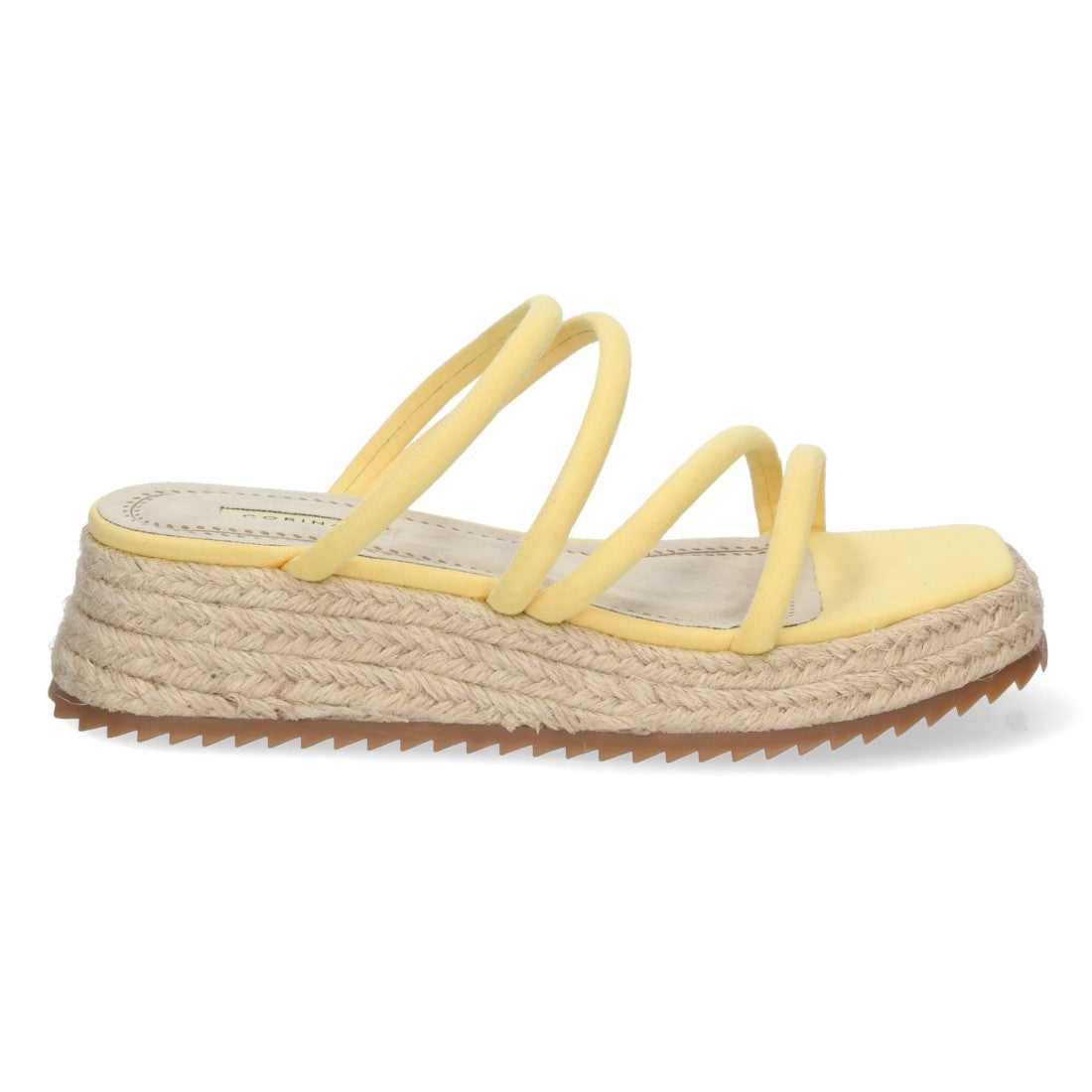 Sandalias Amarillas Mujer Plataforma Yute Tiras Finas Talón Abierto Elegantes
