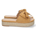 Sandalias Camel Mujer Plataforma Yute Pala Ancha Lazo Talón Abierto Elegantes