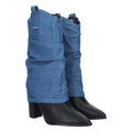 Botas Cowboy con Punta Fina y Forro Denim - Azul