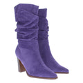 Lila Stiefel mit gerafftem Schaft und Absatz