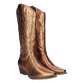 Elegante hohe Stiefel in Bronze mit Absatz