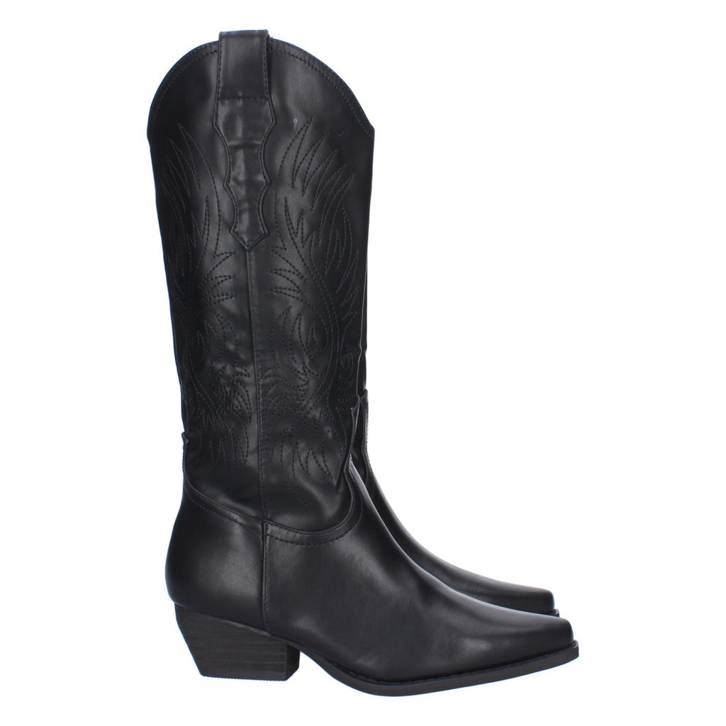 Elegante schwarze Stiefel mit hohem Absatz