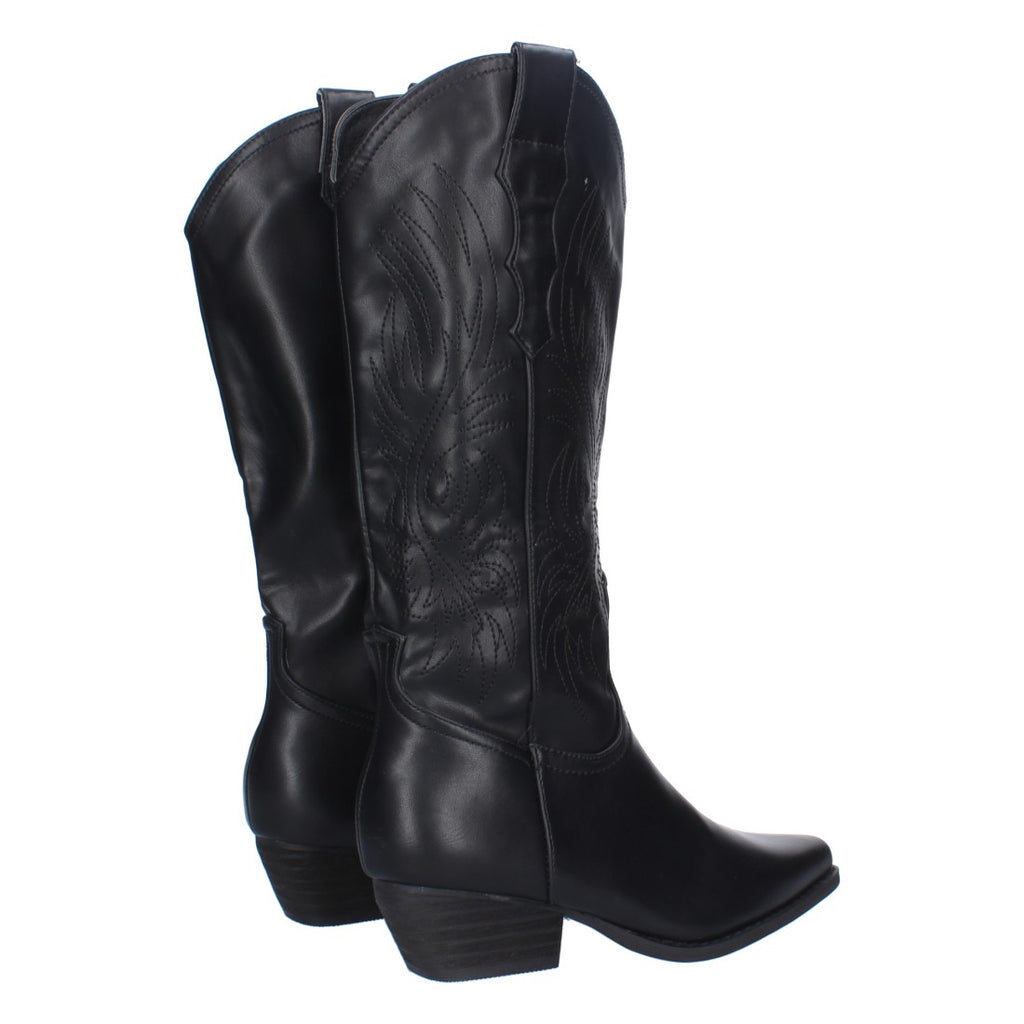 Elegante schwarze Stiefel mit hohem Absatz