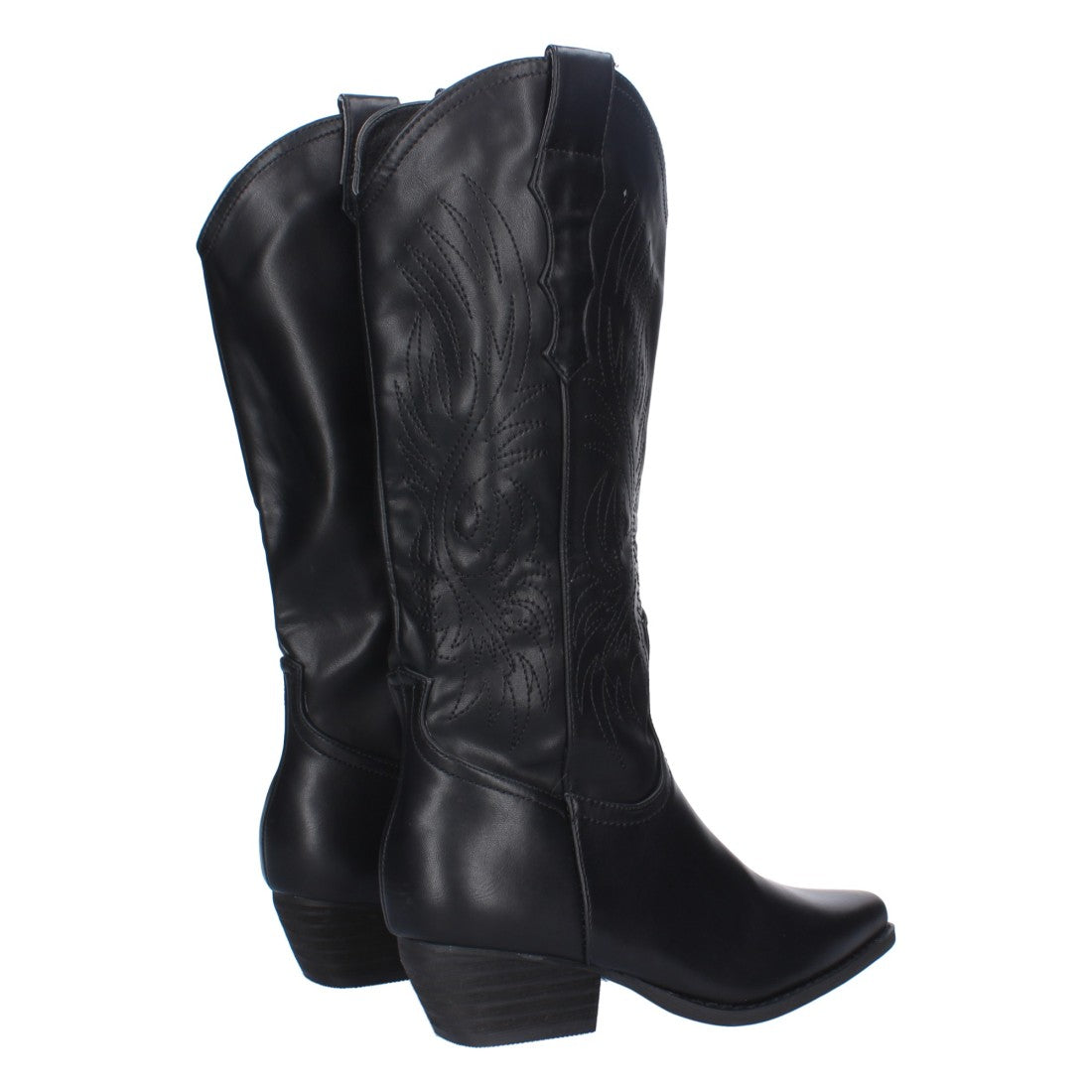 Elegante schwarze Stiefel mit hohem Absatz