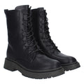 Schwarze flache Militärstiefeletten zum Schnüren