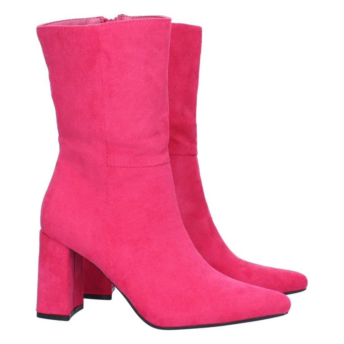 Fuchsiafarbene Stiefel, Absatz, gewagt, modern