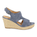 Sandalias Azules Mujer Cuña Yute Talón Puntera Abiertos