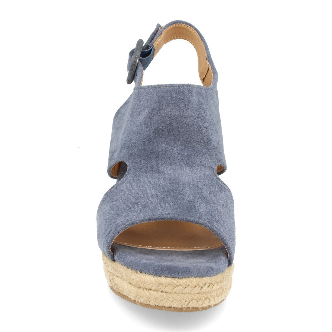 Sandalias Azules Mujer Cuña Yute Talón Puntera Abiertos