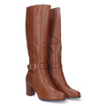 Botas Altas con Hebilla y Cremallera - Camel