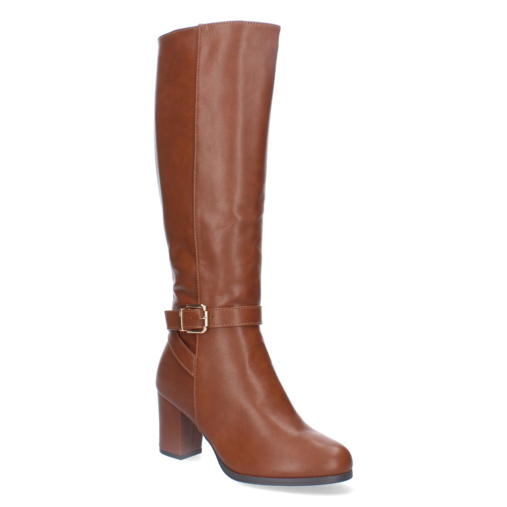Botas Altas con Hebilla y Cremallera - Camel