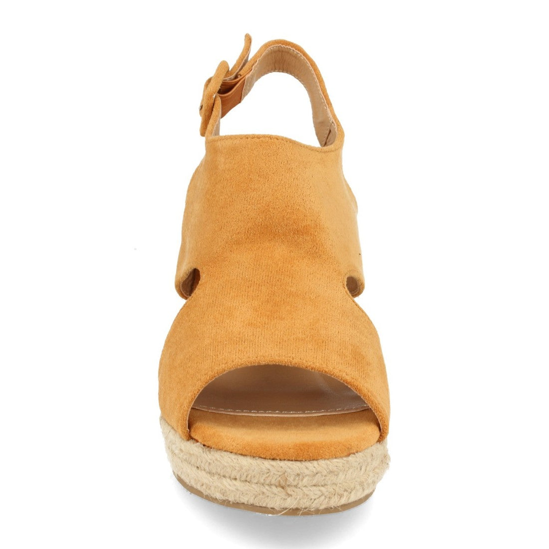 Sandalias Camel Mujer Cuña Yute Talón Puntera Abiertos