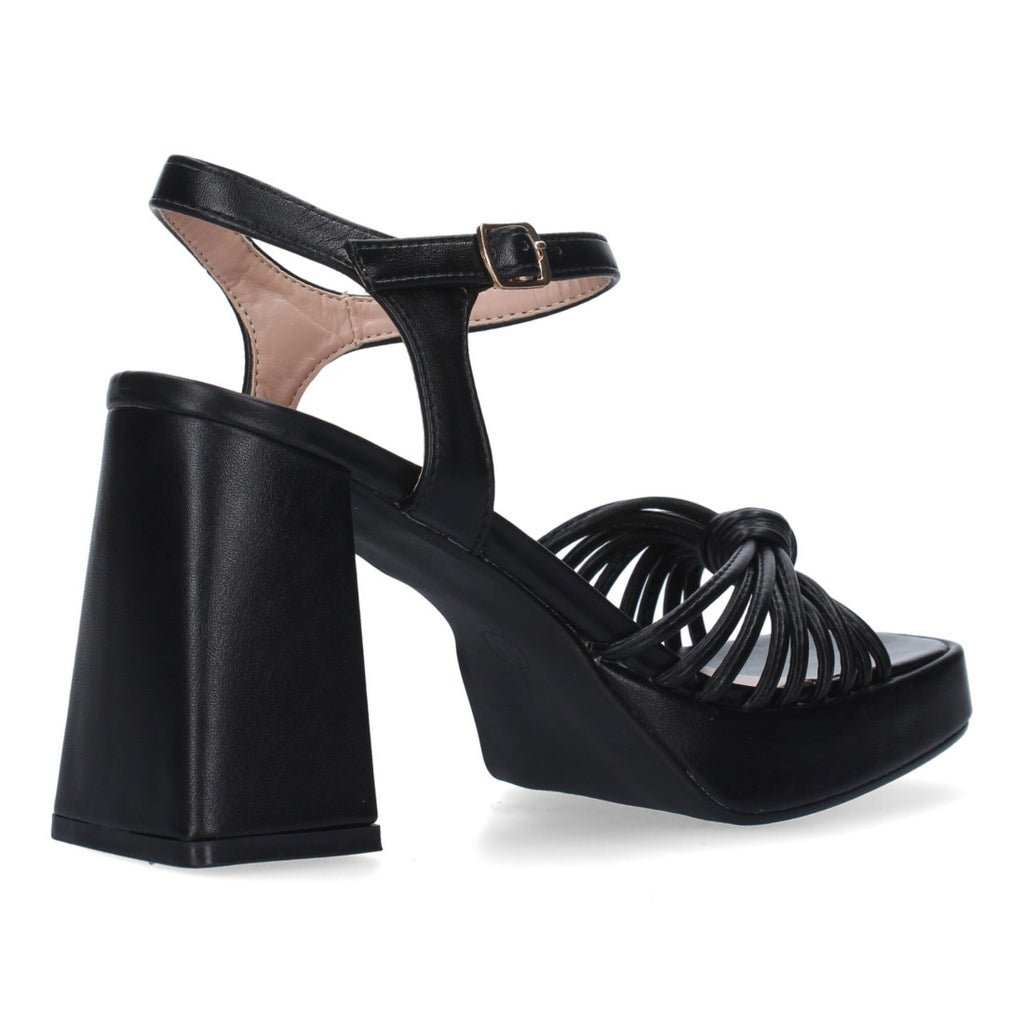 Sandalias Negras Mujer Tacón Ancho Elegantes Fiesta