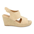 Sandalias Beige Mujer Cuña Yute Talón Puntera Abiertos