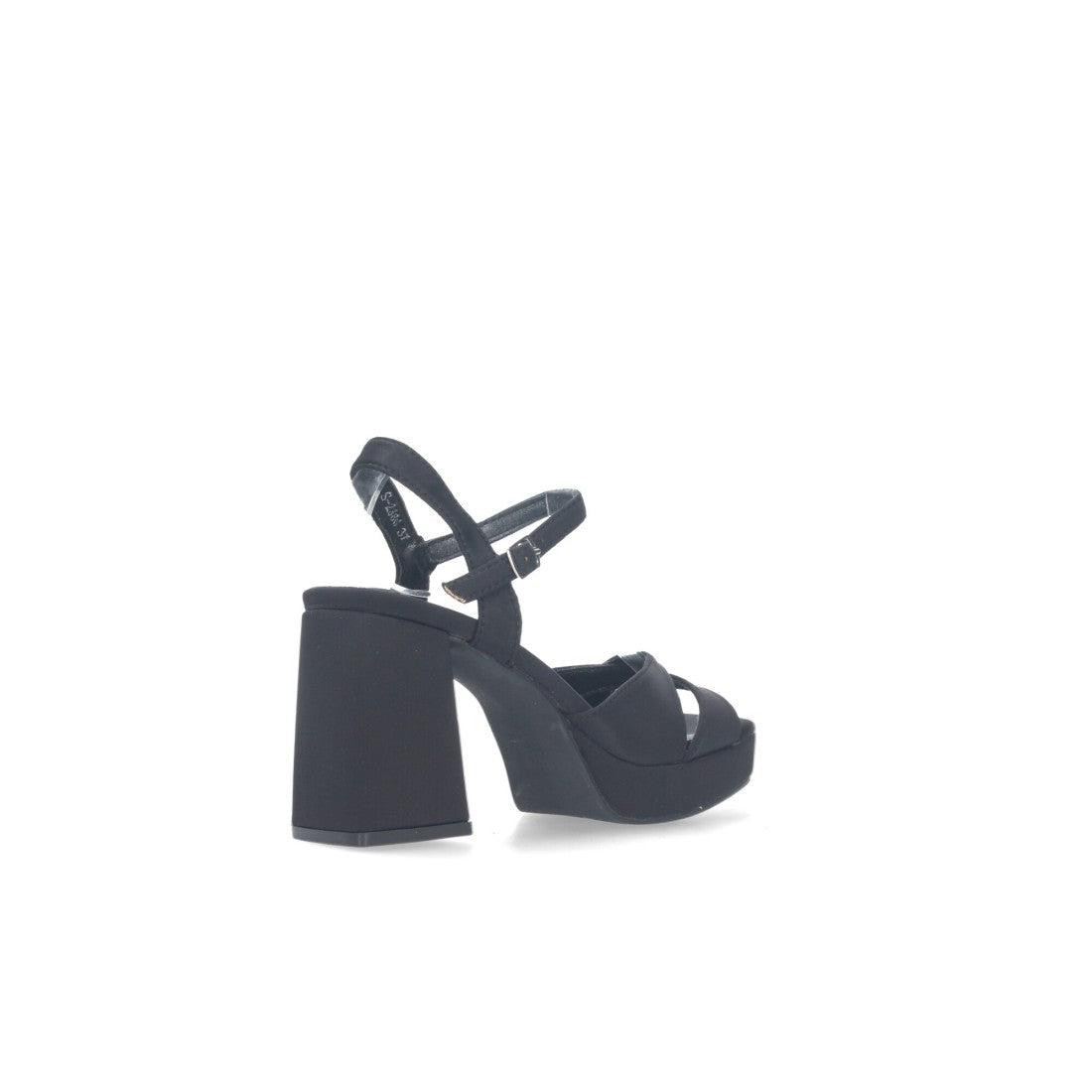 Sandalias Negras Mujer Tacón Hebilla Elegantes Fiesta