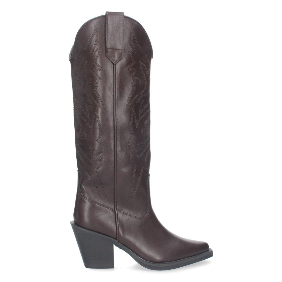 Botas Cowboy Marrones con Tacón Cubano y Bordado