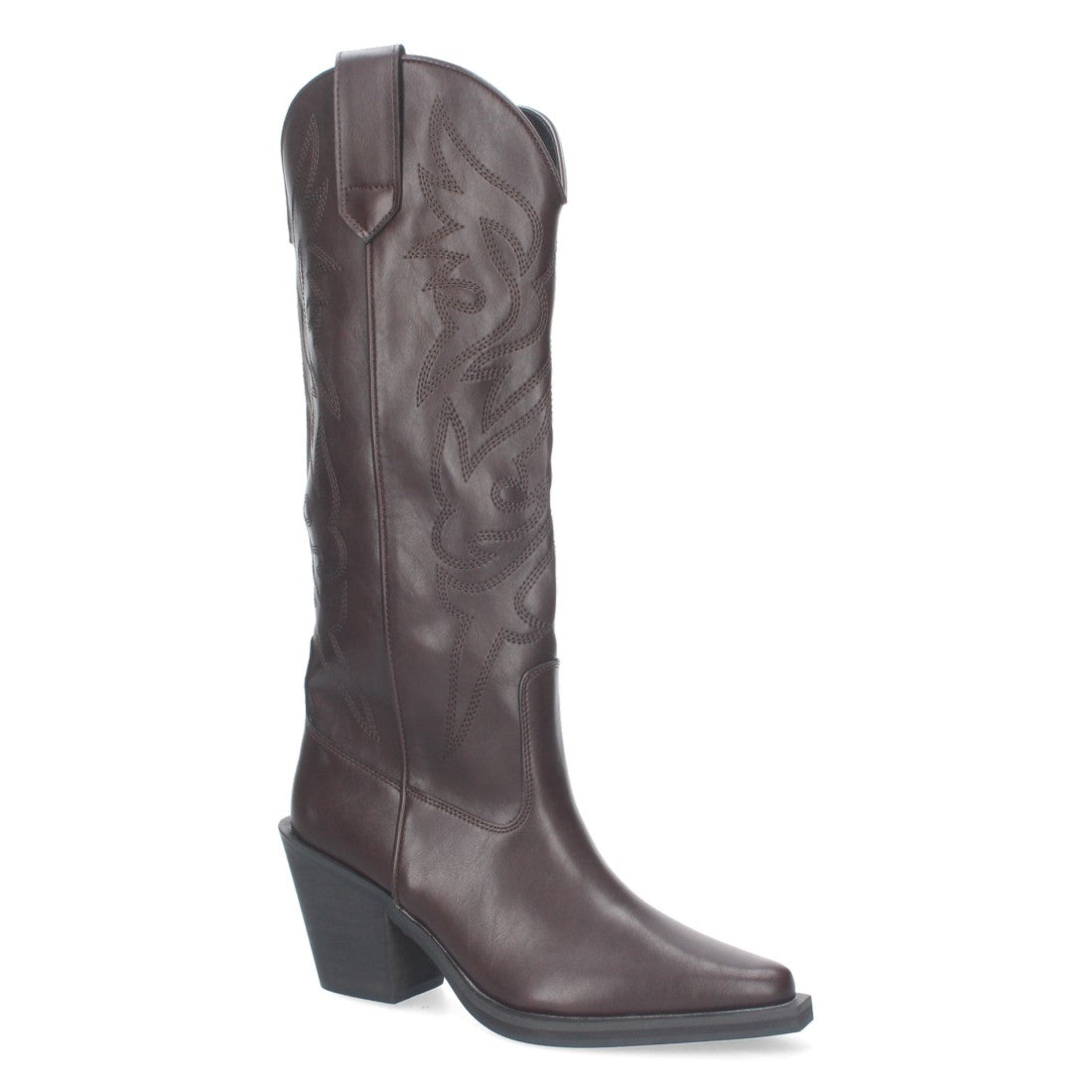 Botas Cowboy Marrones con Tacón Cubano y Bordado