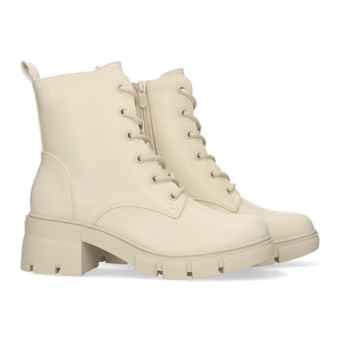 Botas Altas con Cordones Elegantes - Beige