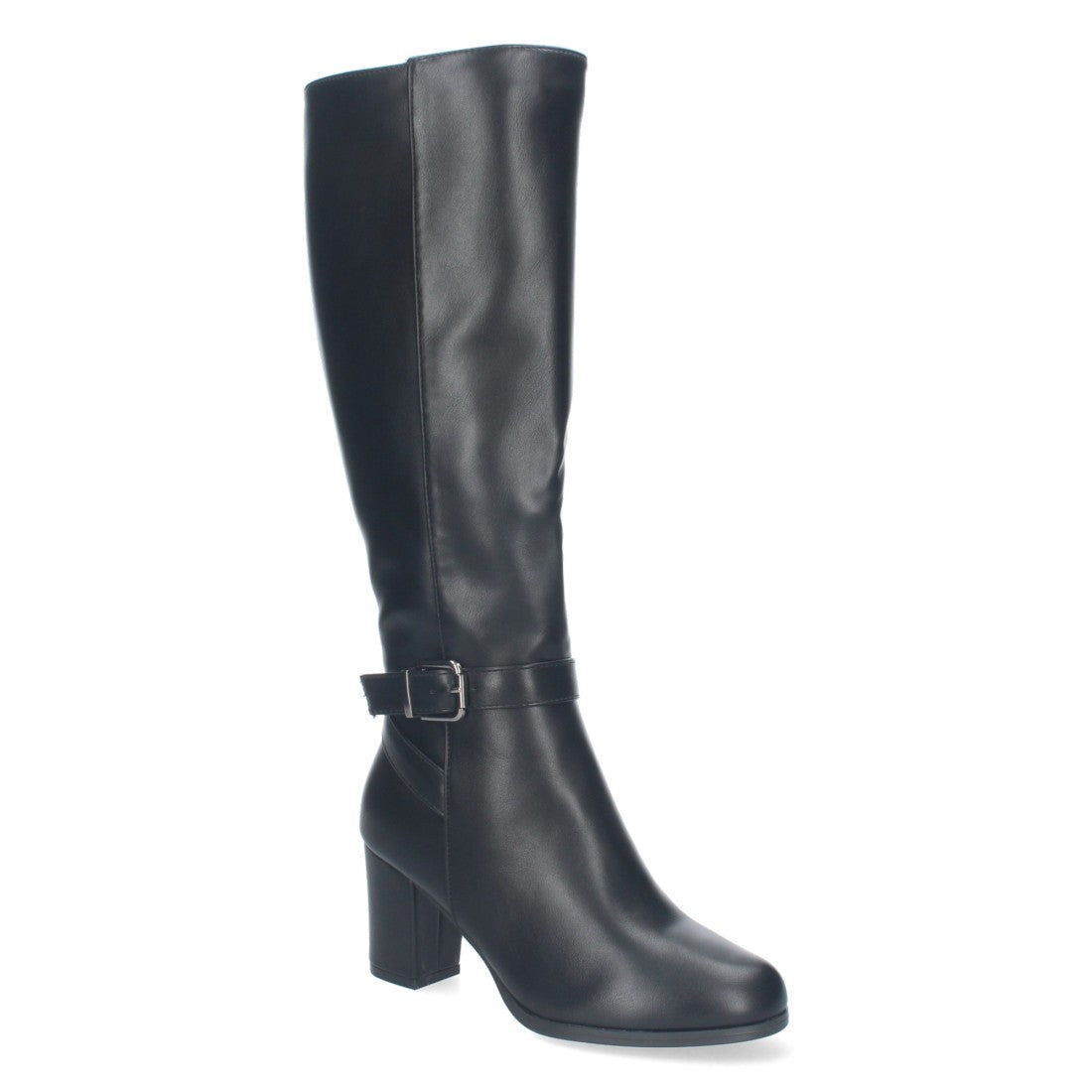 Botas Altas con Hebilla y Cremallera - Negro