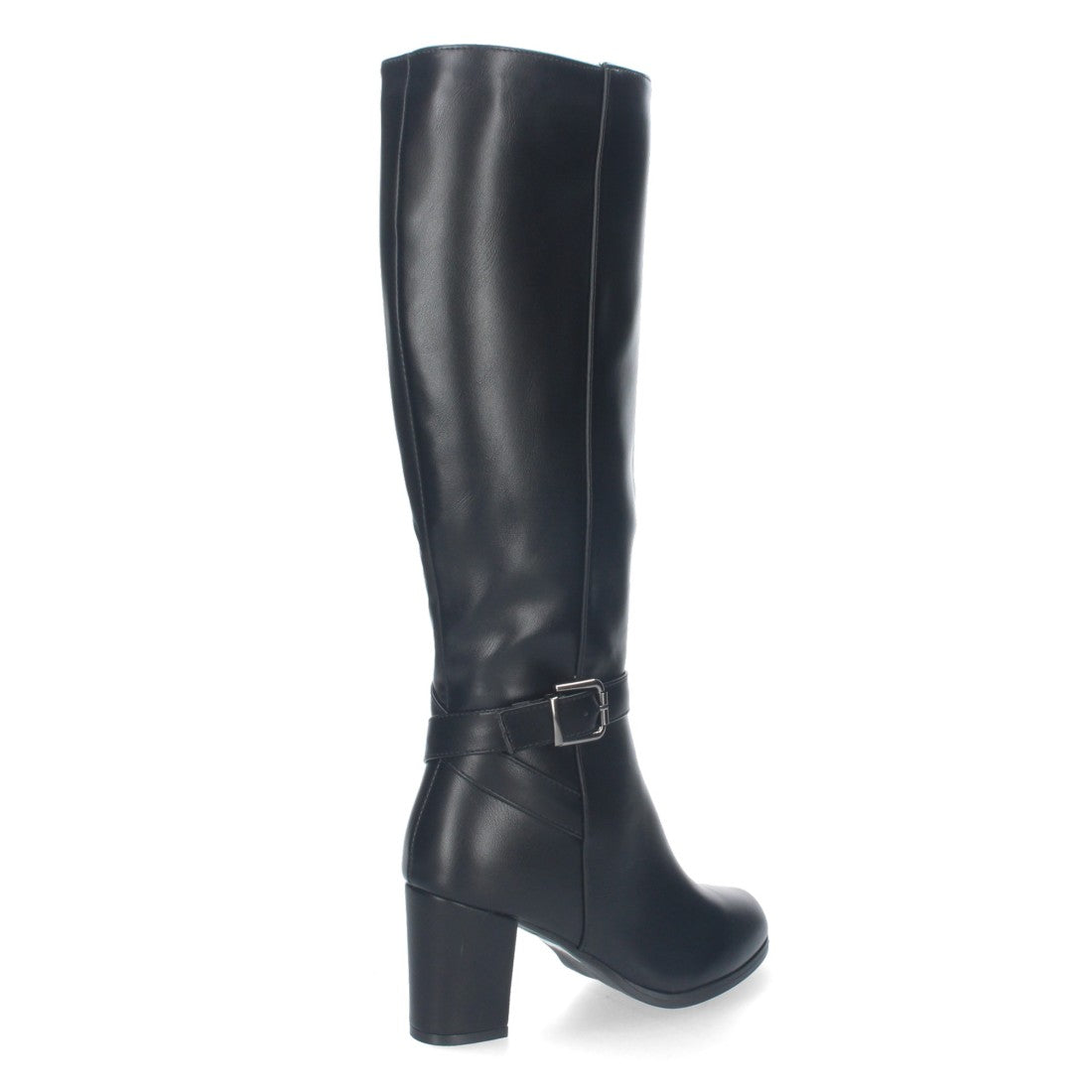 Botas Altas con Hebilla y Cremallera - Negro