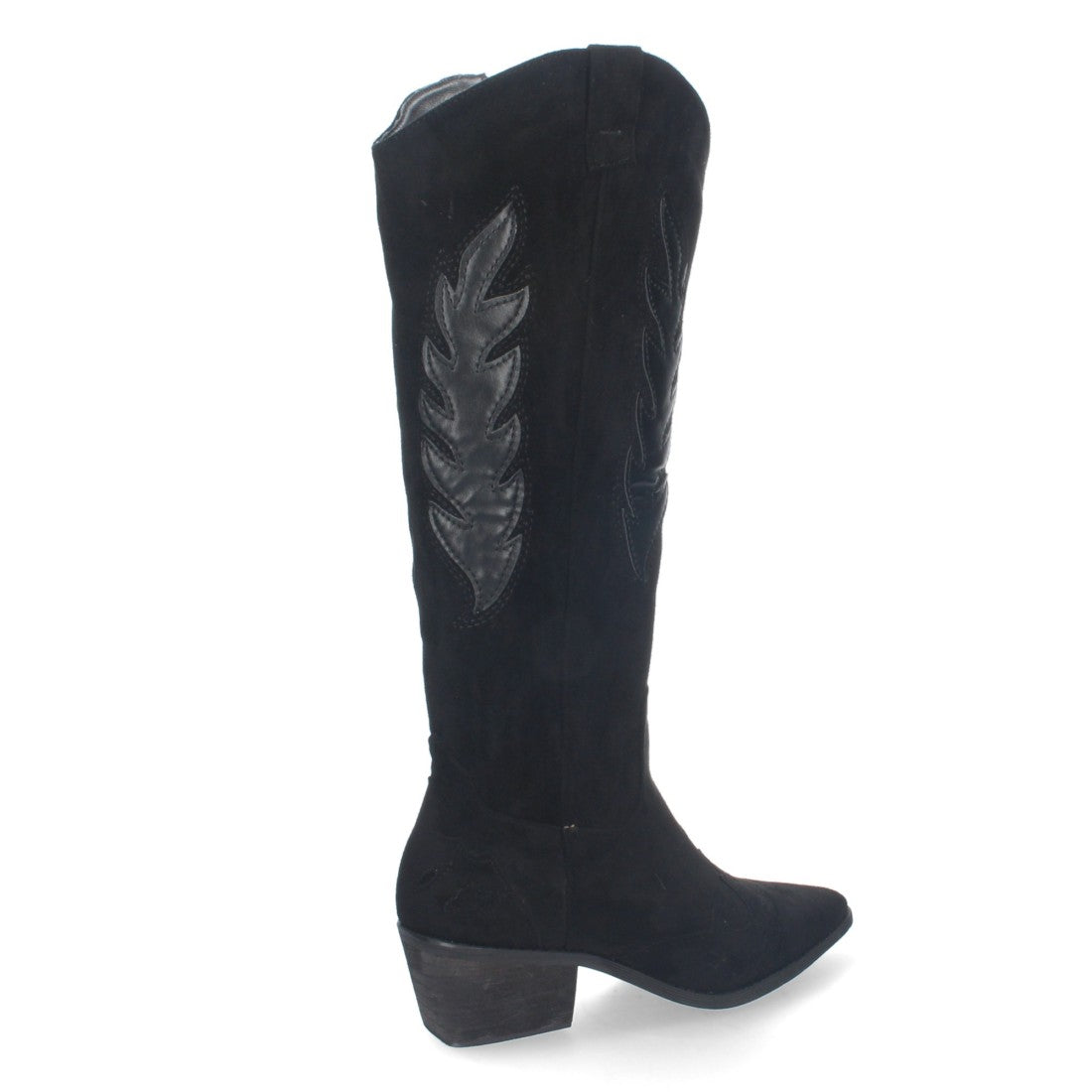 Botas Negras con Tacón Terciopelo y Estampado