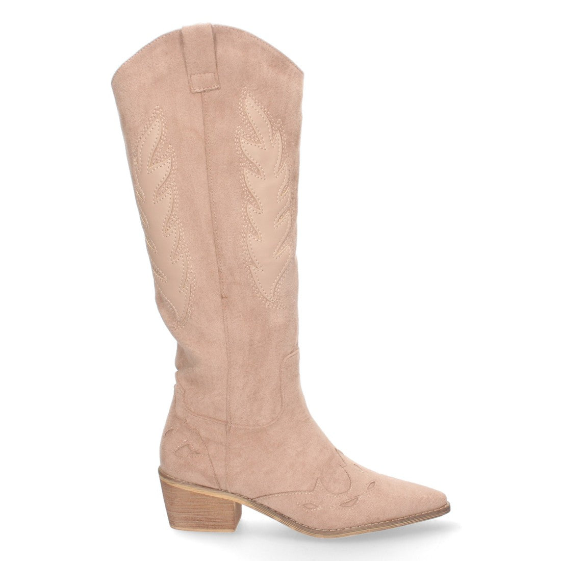 Botas Kaki con Tacón Terciopelo y Estampado