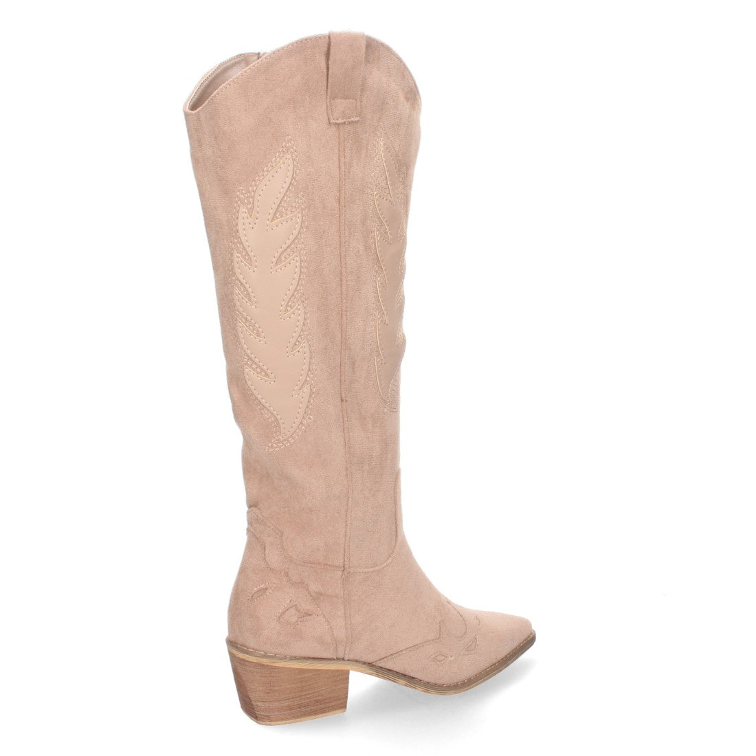 Botas Kaki con Tacón Terciopelo y Estampado