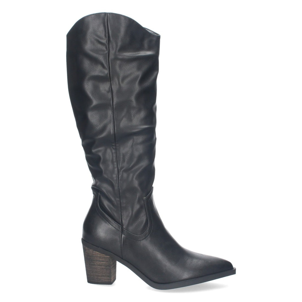 Botas Cowboy con Caña Arrugada y Punta Fina - Negro